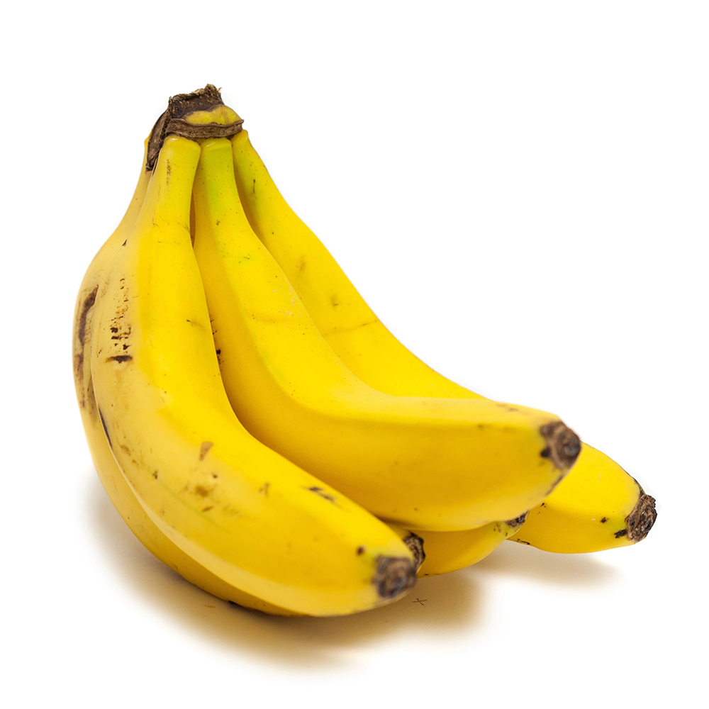 Ripe yellow banana with a smooth peel